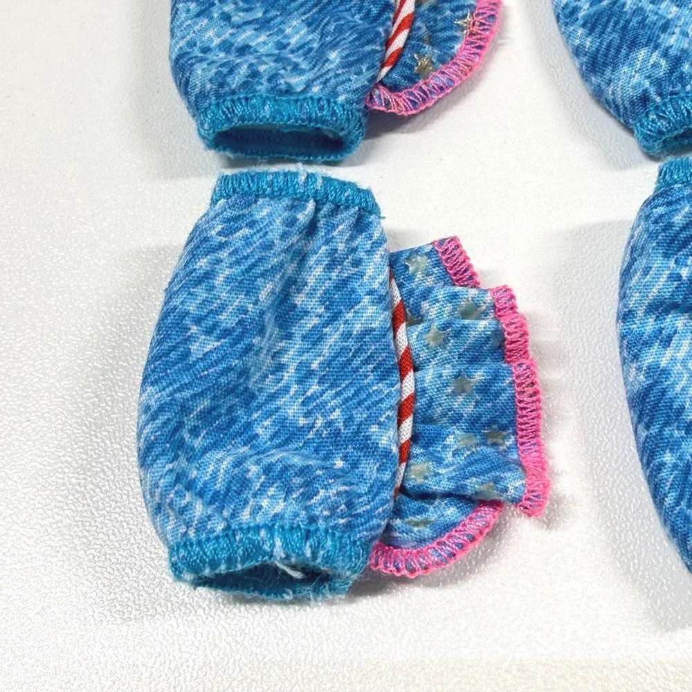 BARBIE Mattel Star Stepper Horse Denim Print Leg Warmers 4pc Set Vintage 1991